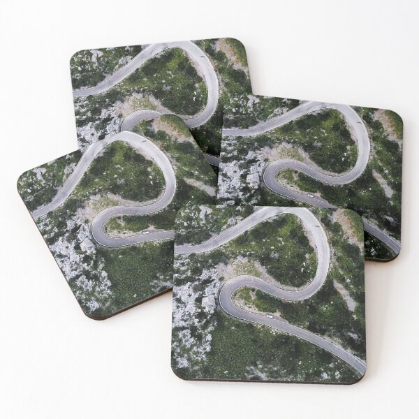 Item preview, Curvy mountainous road with a car designed and sold by QualtaghArt.