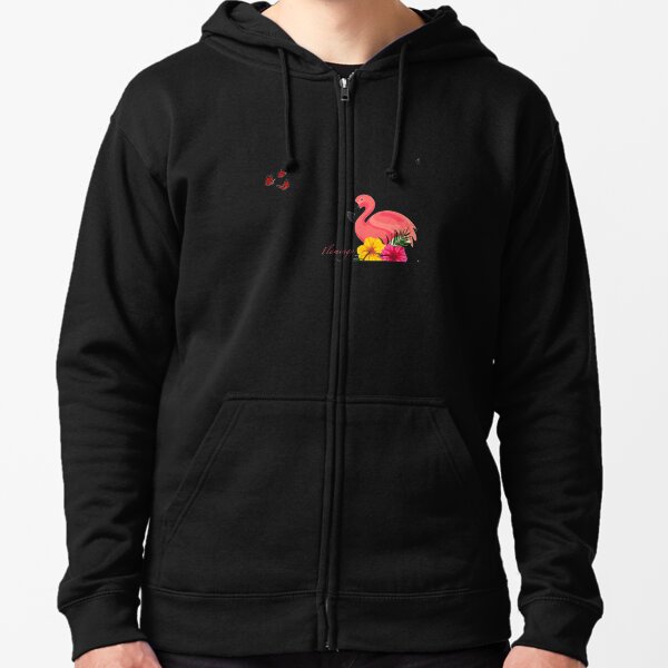 "Flamingo flowers" Zipped Hoodie by Amethyst9494 | Redbubble