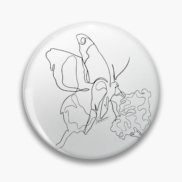 Item preview, Butterfly and Flower Black Lineart designed and sold by OrianArtistic.