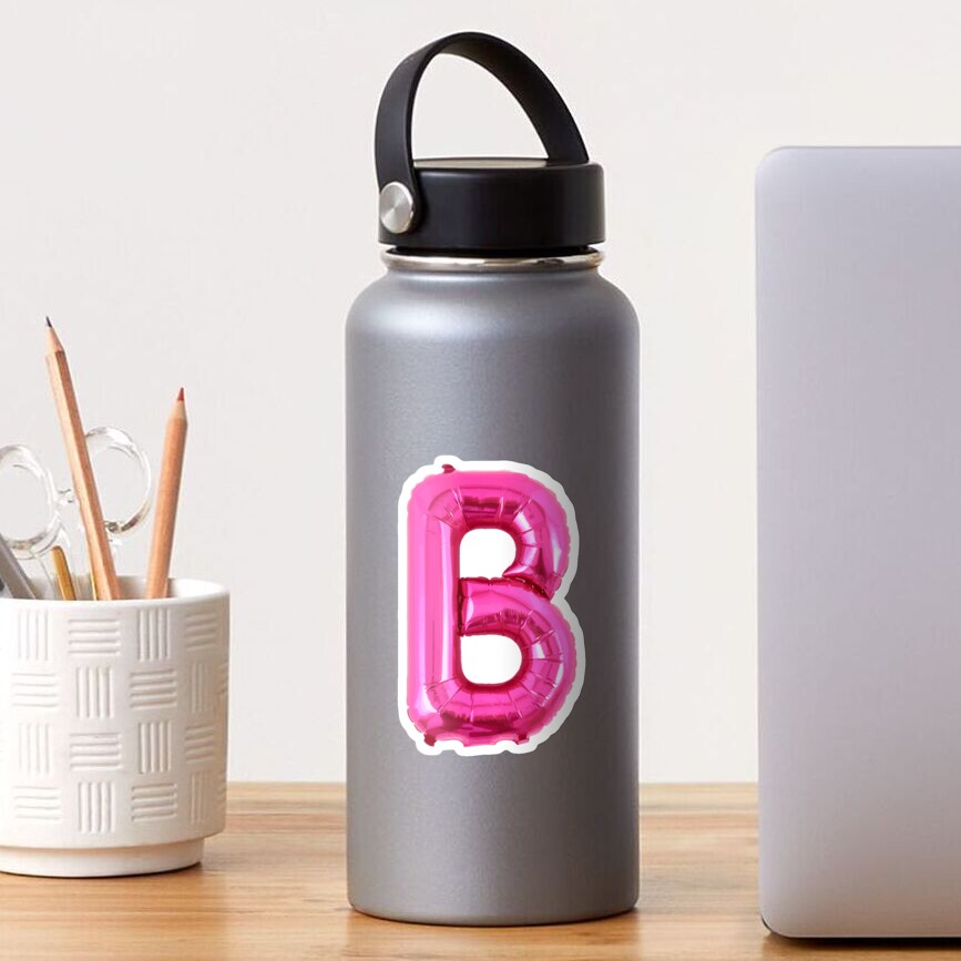 3D LETTER B as a Pink Balloon Sticker