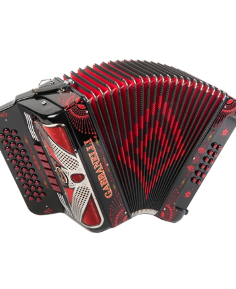 Red and black accordion