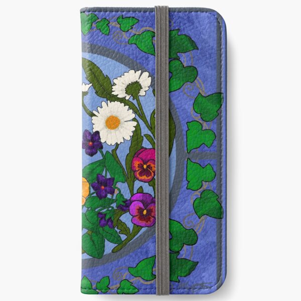 Daisy, Violet and Ivy-- Periwinkle iPhone Wallet