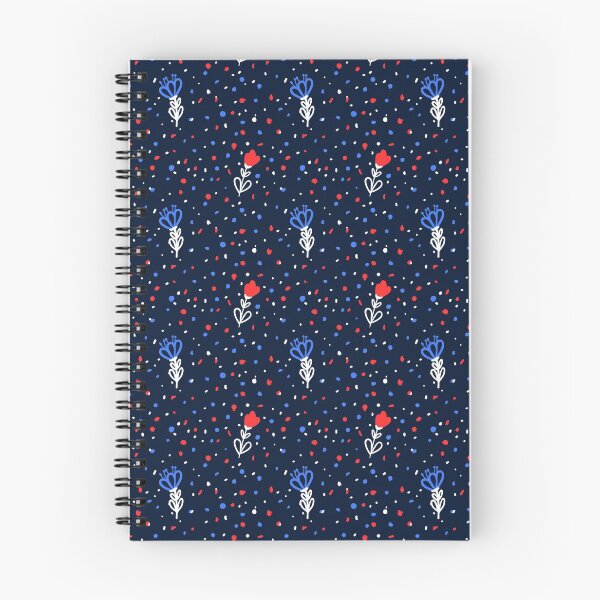 Item preview, Red and Blue Floral Doodle Pattern designed and sold by mrhighsky.