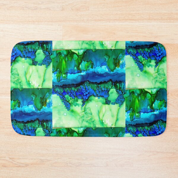 Item preview, Abstract Blues and Greens No. 1 designed and sold by Marla Kurzec.