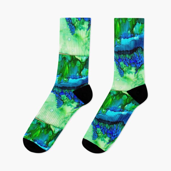 Item preview, Abstract Blues and Greens No. 1 designed and sold by Marla Kurzec.