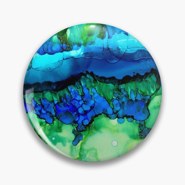Item preview, Abstract Blues and Greens No. 1 designed and sold by Marla Kurzec.