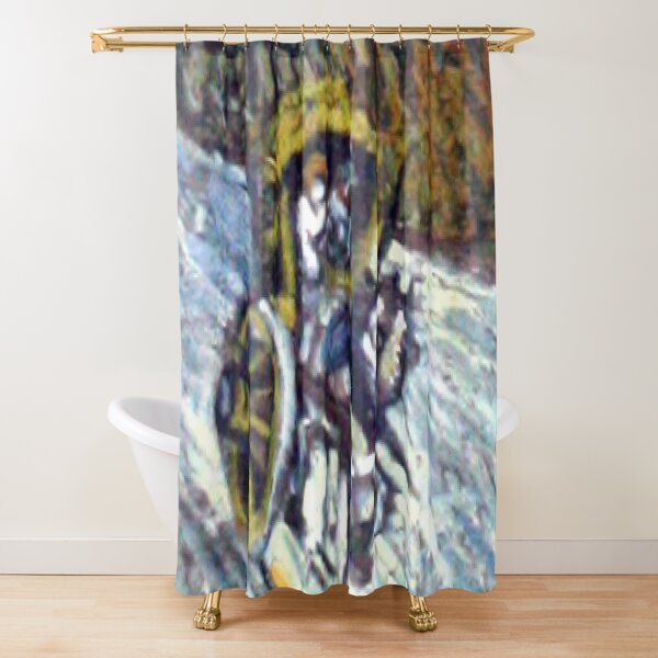 Van Gogh - Country road in Provence by night, painting Shower Curtain