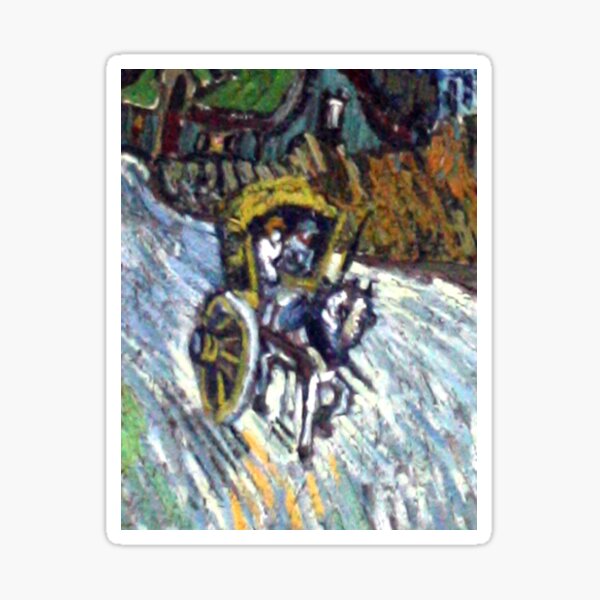 Van Gogh - Country road in Provence by night, painting Sticker