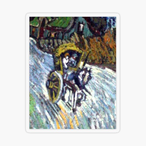 Van Gogh - Country road in Provence by night, painting Transparent Sticker