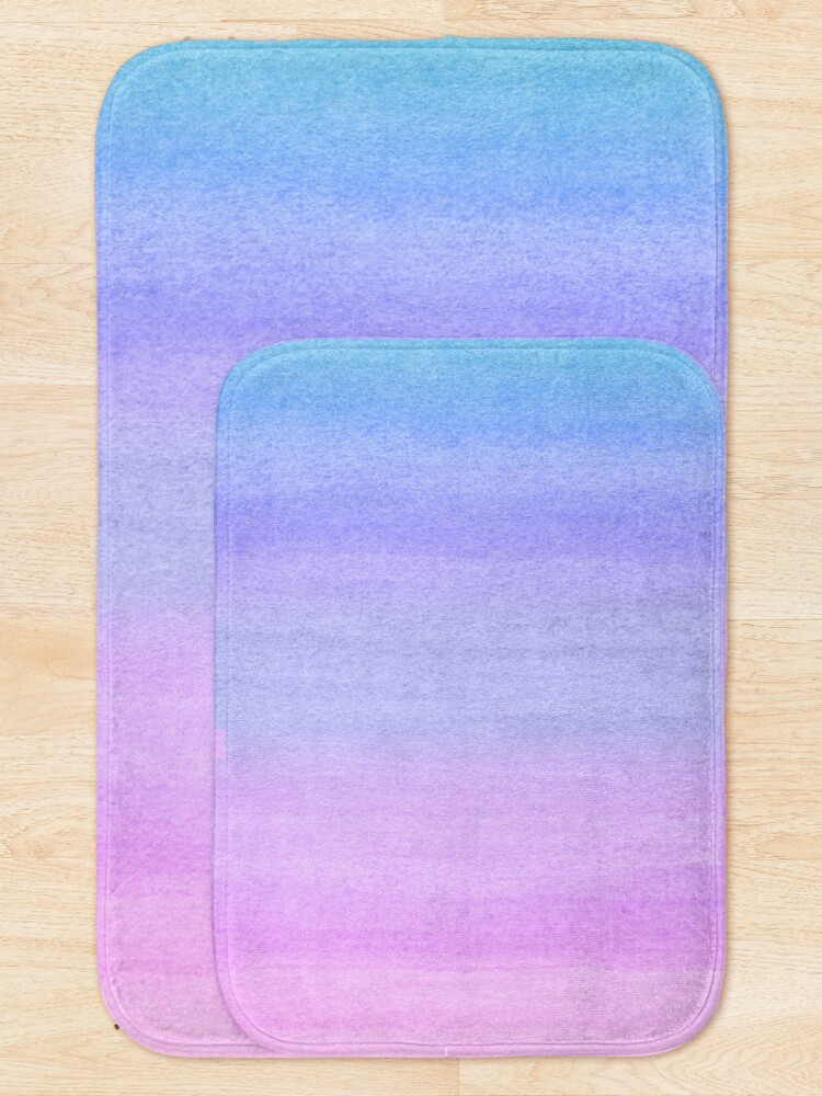 Alternate view of Colorful Ombre Abstract Watercolor Pattern Bath Mat