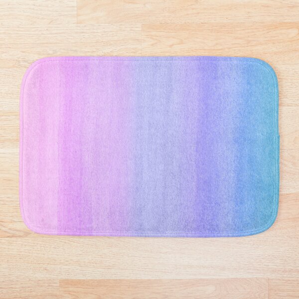 Colorful Ombre Abstract Watercolor Pattern Bath Mat