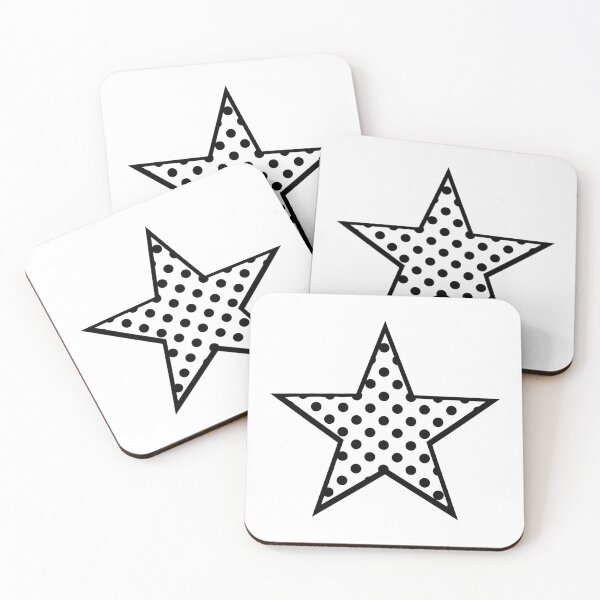 Item preview, Black Polka Dots on White Star designed and sold by Bumblefuzzies.