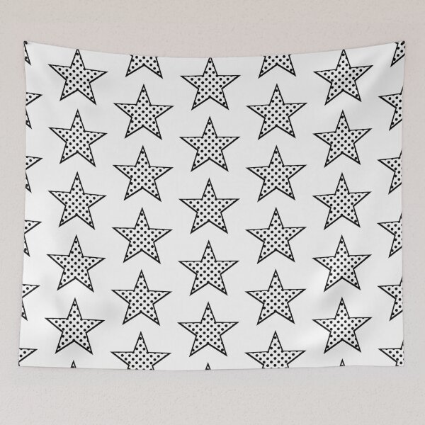 Item preview, Black Polka Dots on White Star designed and sold by Bumblefuzzies.