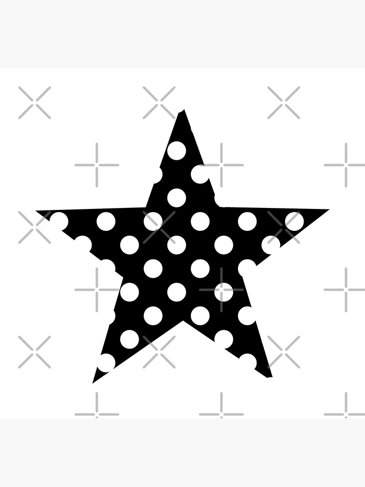 White Polka Dots on Black Star