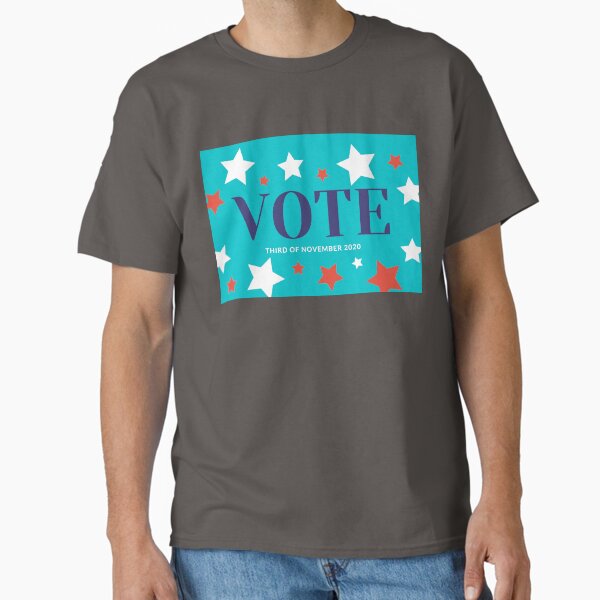 Vista previa del artículo con la obra «Camiseta de la elección del voto 2020 || Regístrese para votar || Elecciones de presidente», diseñado y vendido por Yaowarat.