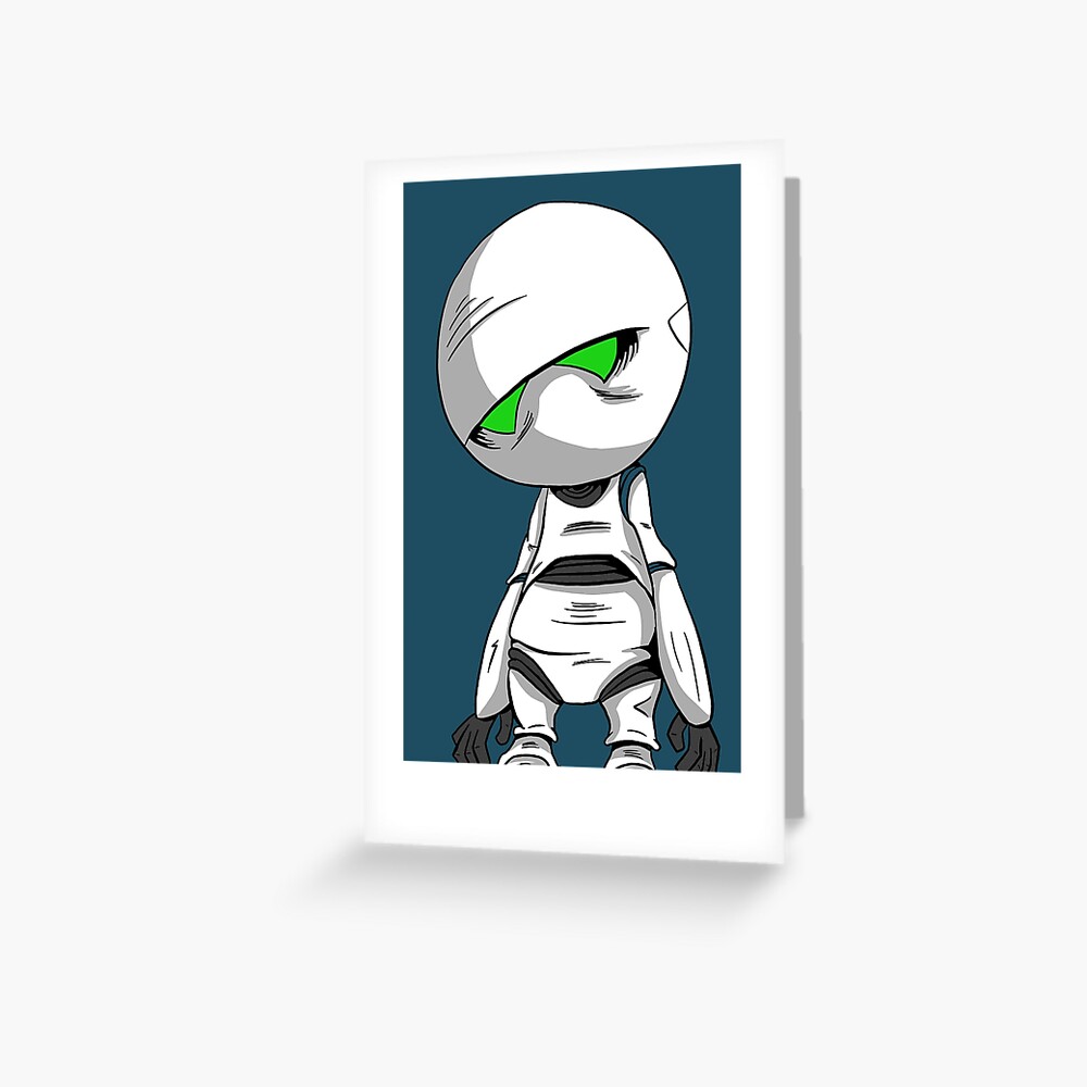 "Marvin the Paranoid Android (no quote)" Greeting Card by