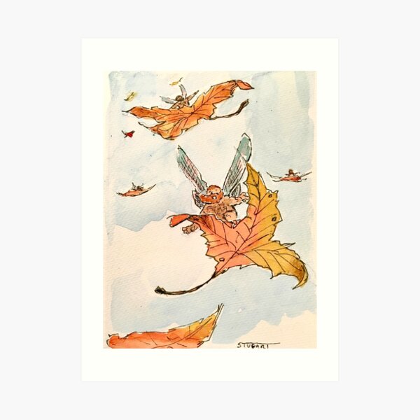 Leaf-Surfing Art Print