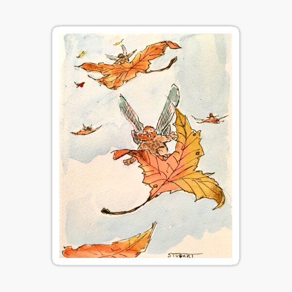 Leaf-Surfing Sticker
