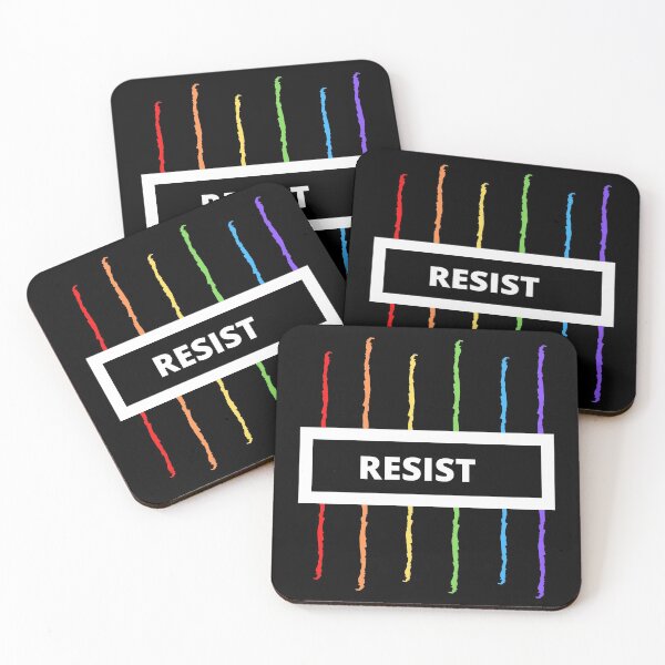 Artikelvorschau, RESIST - Gay Pride Flag - Schwarz entworfen und verkauft von thesassypanda.