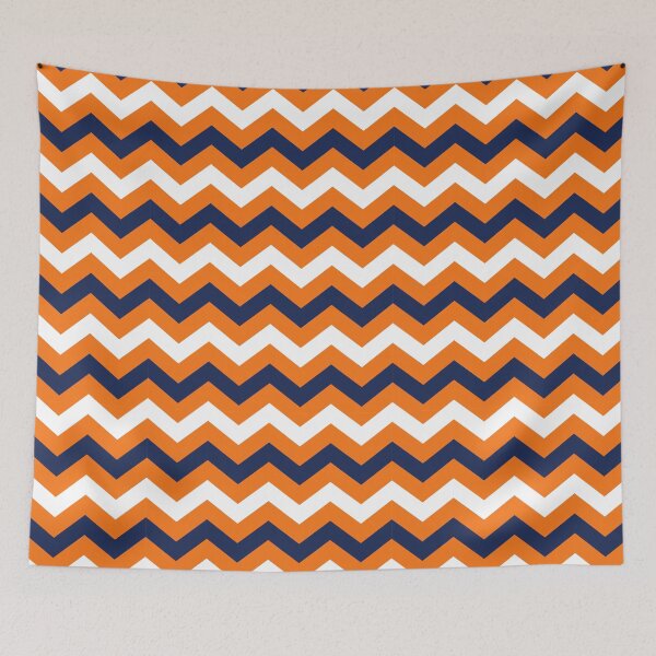Item preview, Orange Navy Blue and White Chevron Zigzag Pattern designed and sold by SqueakyRicardo.
