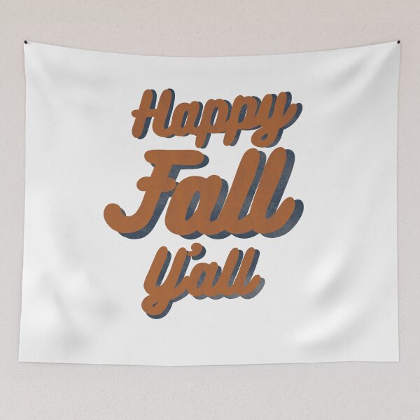 Item preview, Happy Fall Y’all Typography Decor in Rust and Navy designed and sold by WildeandCo.
