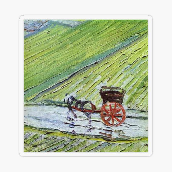 Vincent van Gogh A Road in Auvers after the Rain detail painting Transparent Sticker