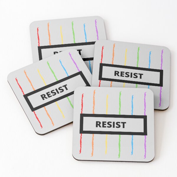 Artikelvorschau, RESIST - Gay Pride Flag - Grau entworfen und verkauft von thesassypanda.