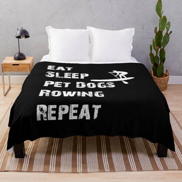 Item preview, Eat Sleep Pet Dogs Rowing Repeat Cool Funny Nerdy Comic Graphic Rower Club Team Humor Saying Gift designed and sold by Akmloza.