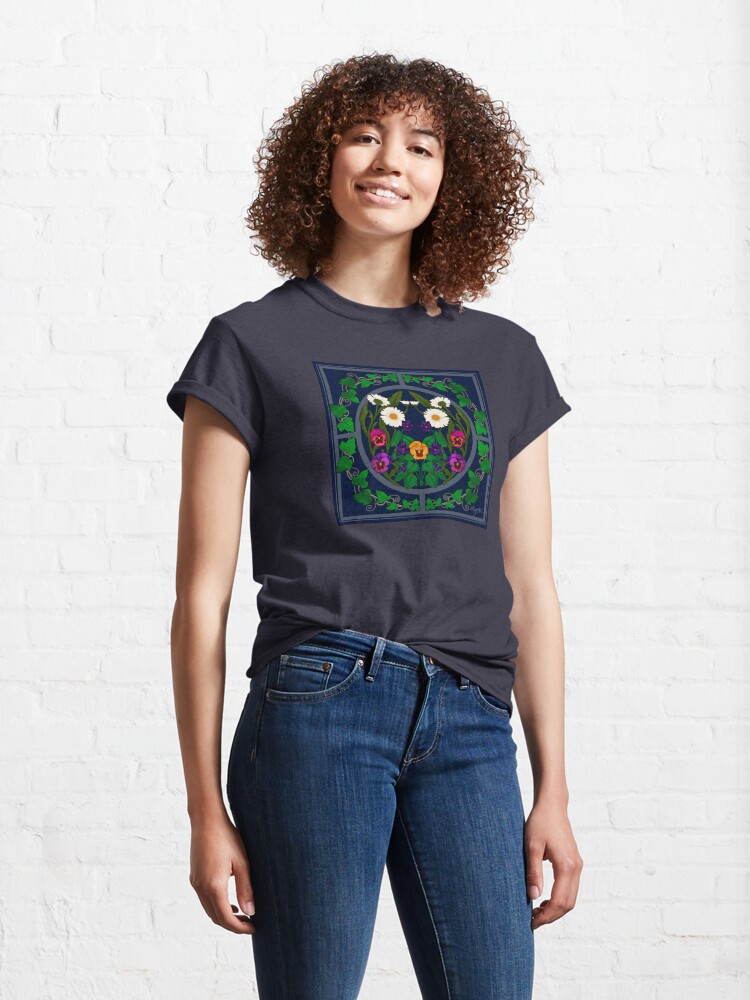 Alternate view of Daisy, Violet, Ivy-- Navy Classic T-Shirt