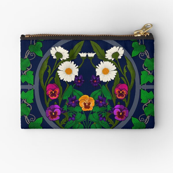 Daisy, Violet, Ivy-- Navy Zipper Pouch