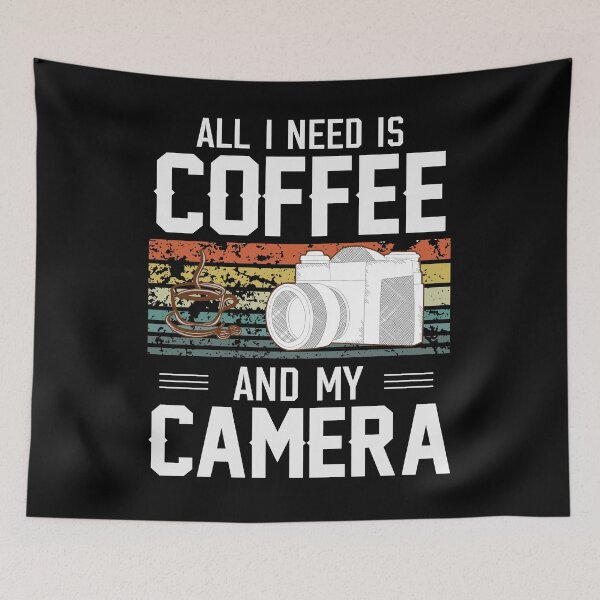 Item preview, Photography Camera Gift - All I Need is Coffee and my Camera Retro for Photographer designed and sold by abcxyzsma.