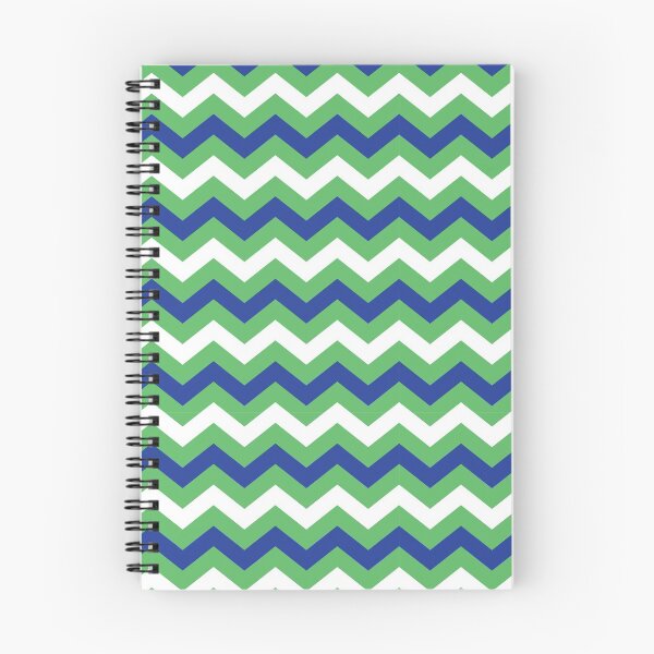 Item preview, Kelly Green Royal Blue and White Chevron Zigzag Pattern designed and sold by SqueakyRicardo.