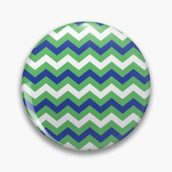Item preview, Kelly Green Royal Blue and White Chevron Zigzag Pattern designed and sold by SqueakyRicardo.