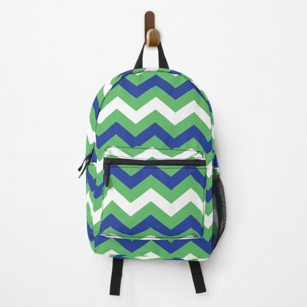 Item preview, Kelly Green Royal Blue and White Chevron Zigzag Pattern designed and sold by SqueakyRicardo.