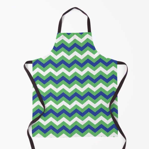 Item preview, Kelly Green Royal Blue and White Chevron Zigzag Pattern designed and sold by SqueakyRicardo.