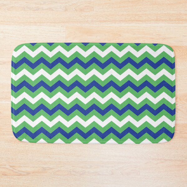 Item preview, Kelly Green Royal Blue and White Chevron Zigzag Pattern designed and sold by SqueakyRicardo.
