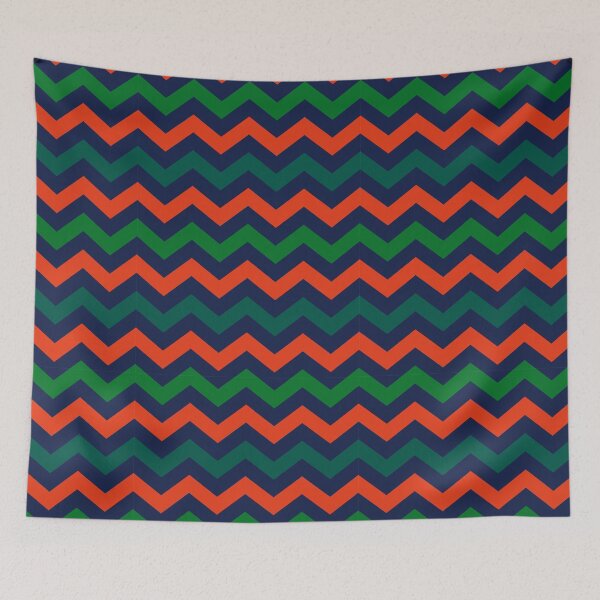 Item preview, Orange Navy Blue and Green Chevron Zigzag Pattern designed and sold by SqueakyRicardo.