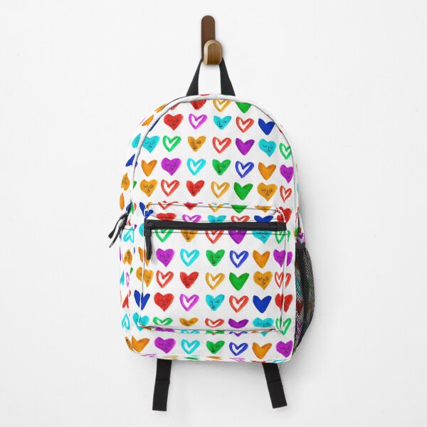 Item preview, Rainbow Watercolor Hearts with Abstract Faces Pattern designed and sold by Kristen Lucero.