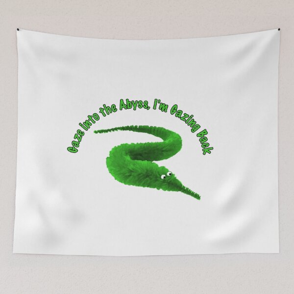 Item preview, Green Worm on a string Gaze into the Abyss designed and sold by Geek-Nerd-Shop.