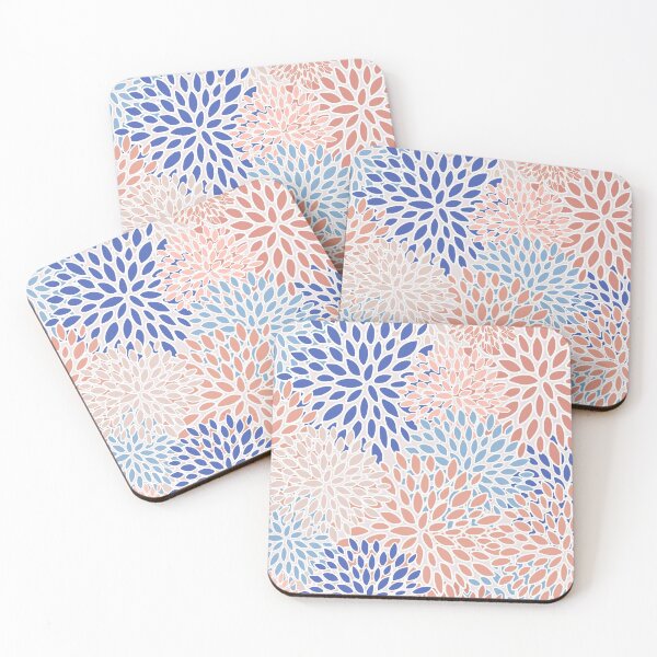 Item preview, Flower Blooms, Pink, Orange, Blue, Modern, Floral Prints designed and sold by meggydesigns.