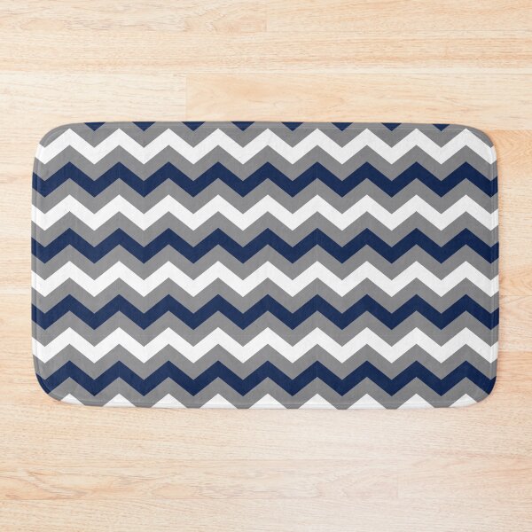 Item preview, Navy Blue, Grey and White Chevron Zigzag Pattern designed and sold by SqueakyRicardo.