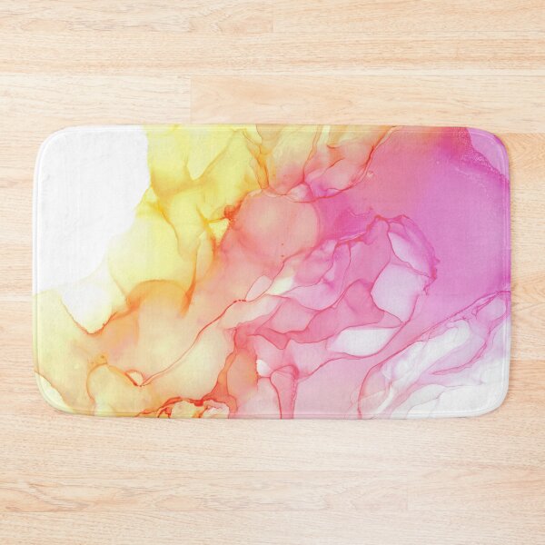 Item preview, Pink and Yellow Collide Abstract: Original Alcohol Ink Painting by Herzart designed and sold by herzart.