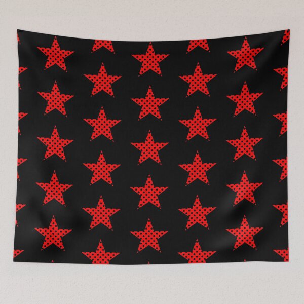 Item preview, Black Polka Dots on Red Star designed and sold by Bumblefuzzies.