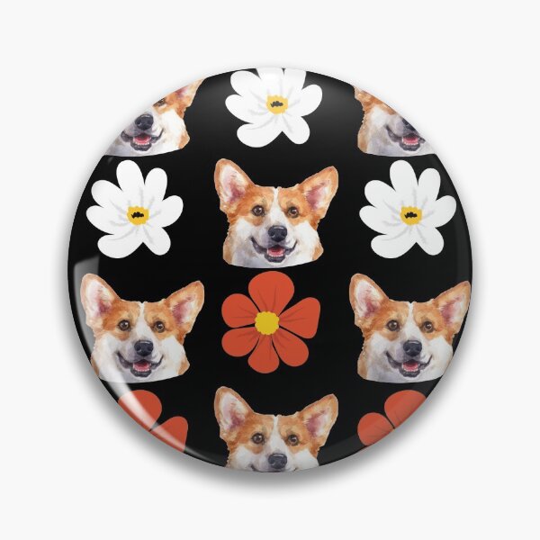 Item preview, corgi welsh dog flower cute face mask designed and sold by alaechamlal.