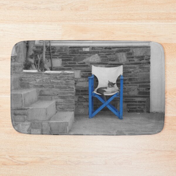 Item preview, Cat Napping on Chair Ikaria Island Greece designed and sold by SoccaTamam.