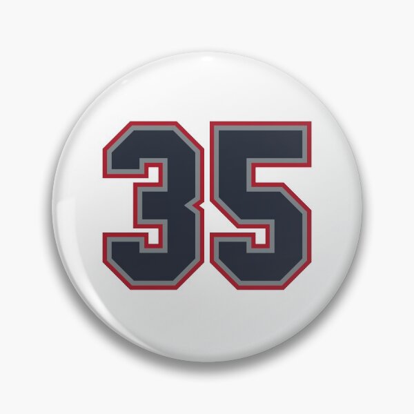 Item preview, 35 Navy Grey Red Sports Number Thirty-Five designed and sold by HelloFromAja.