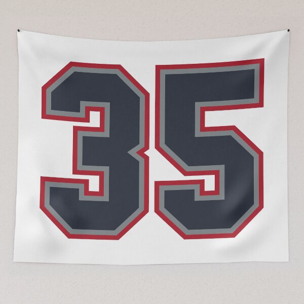 Item preview, 35 Navy Grey Red Sports Number Thirty-Five designed and sold by HelloFromAja.
