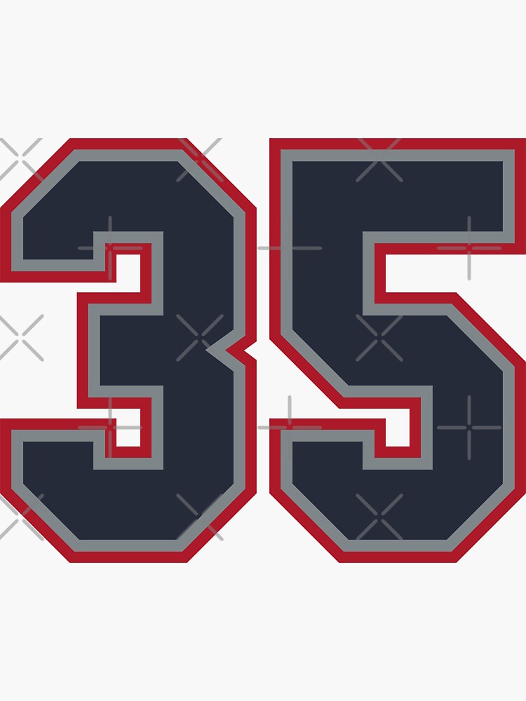 36 Navy Grey Red Sports Number Thirty-Six Sticker for Sale by HelloFromAja