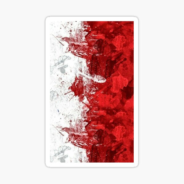 Blazing Red White Acrylic Sticker