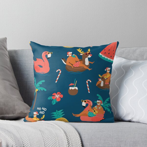 Item preview, Santa Claus On Holiday with Flamingos, Pineapples and Watermelons  designed and sold by JayStacksArt.